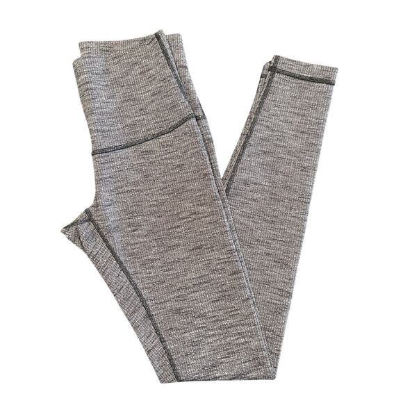 lululemon athletica Pants - Lululemon Wunder Under Heathered Gray Full Length Leggings, Size 6 Tall